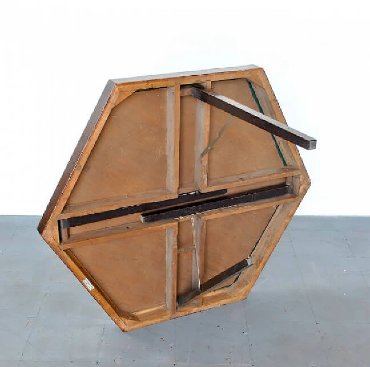 Folding hexagonal game table by Fratelli Zari Milano, 50s 1215709