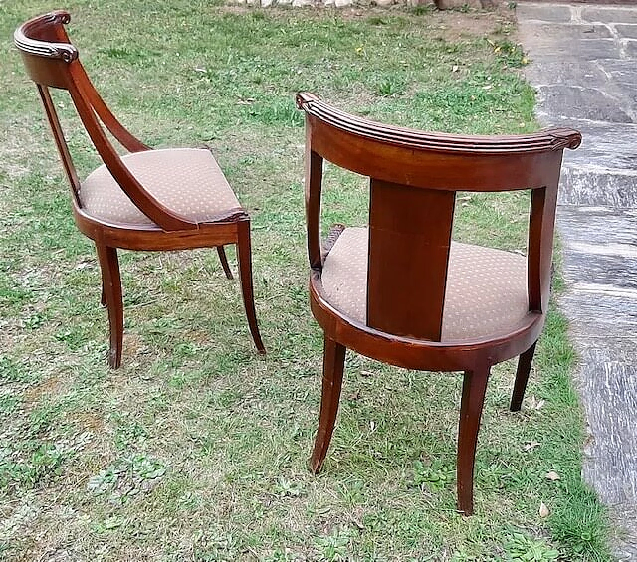 Coppia di sedie a gondola in mogano 1215739