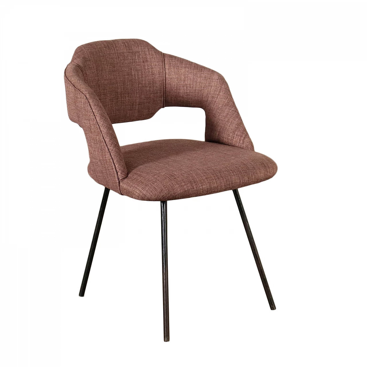 Chair with armrests in metal and fabric, 50s 1215835