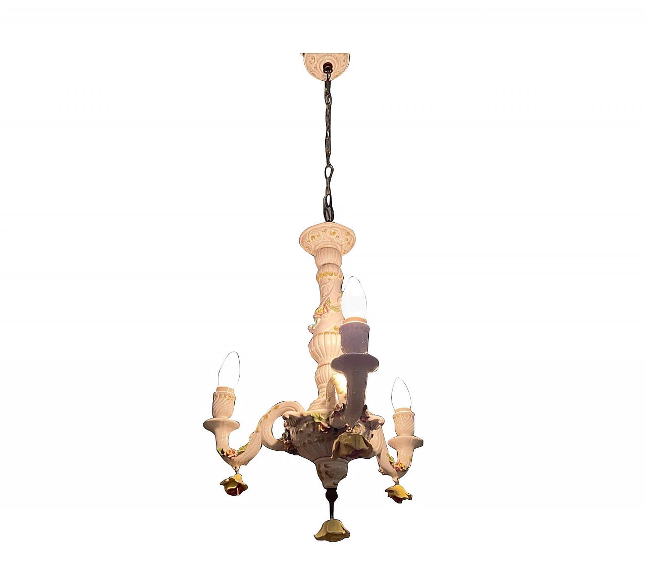Chandelier in porcelain, 60s 1215836