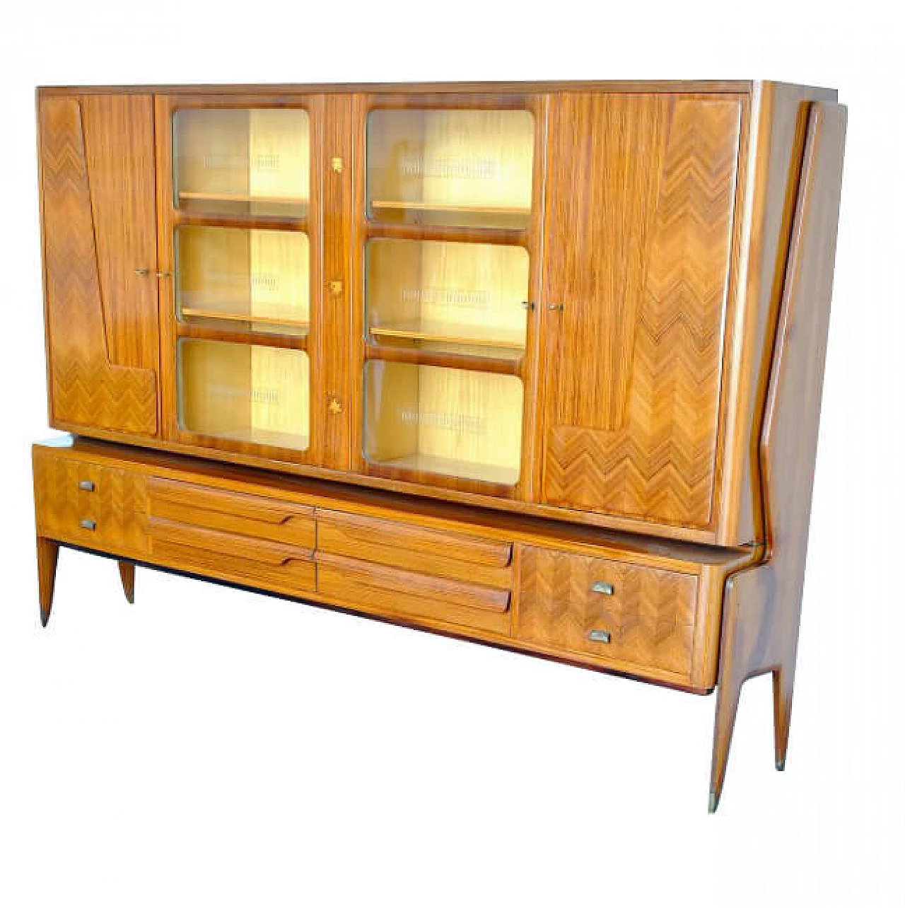 Walnut pharmacy display cabinet by Vittorio Dassi for Dassi, 50s 1216284