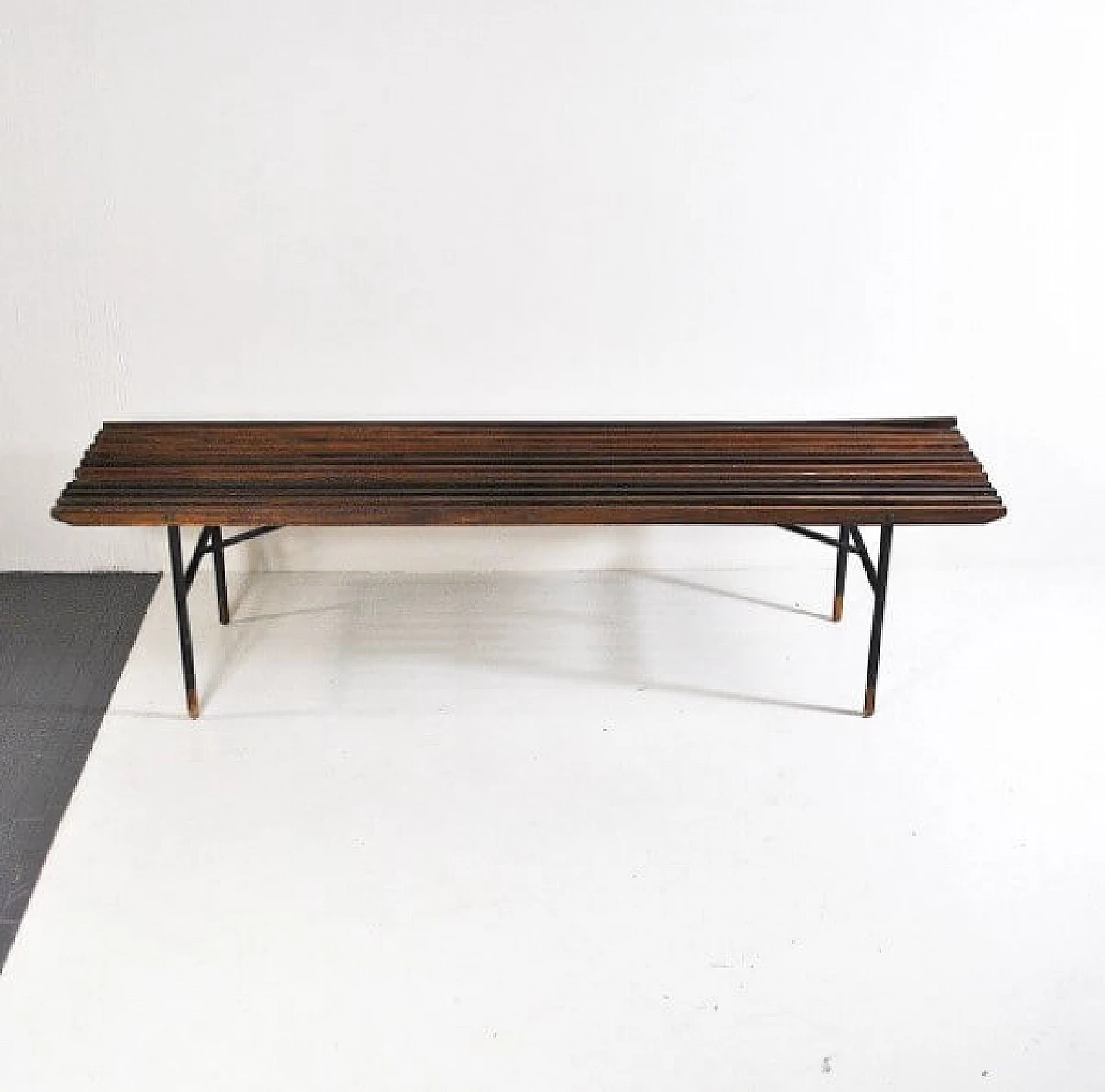 Coffee table in teak and iron, 60s 1216509