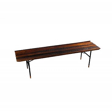 Coffee table in teak and iron, 60s