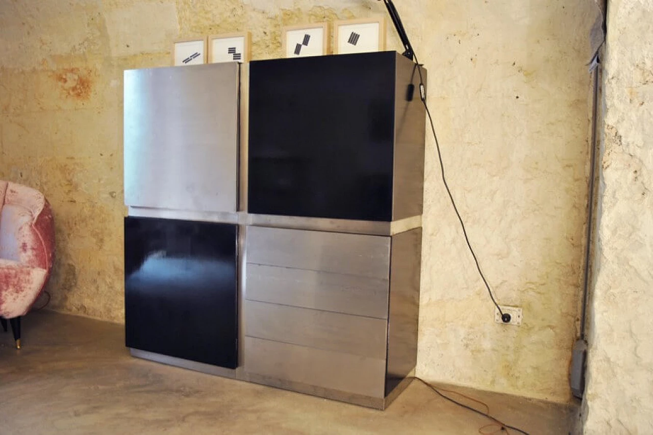 Parioli cabinet in wood and aluminium by Giotto Stoppino for Acerbis, 1970s 1216521