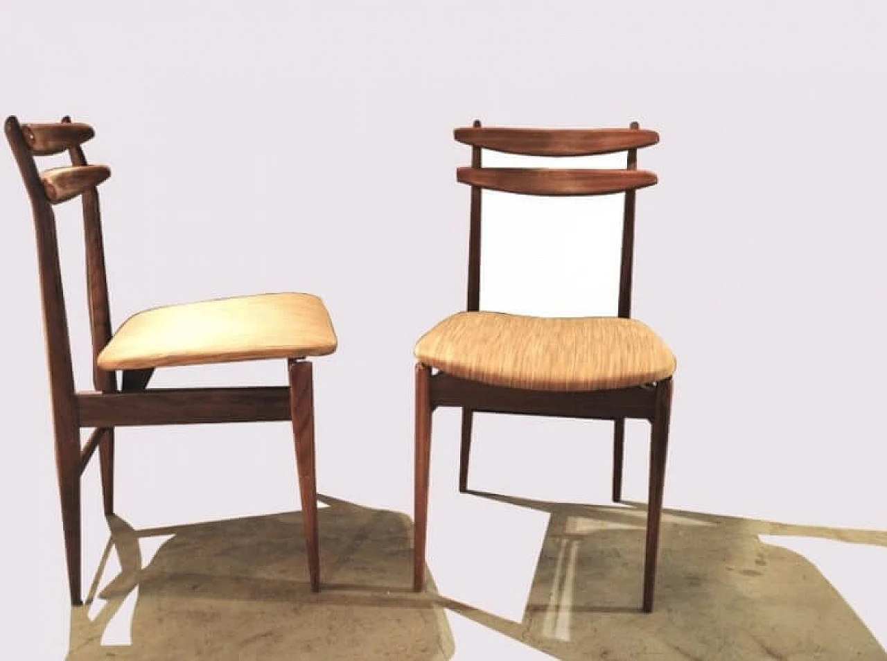 4 Sedie in legno e tessuto di AMMA Studio, anni '60 1216609