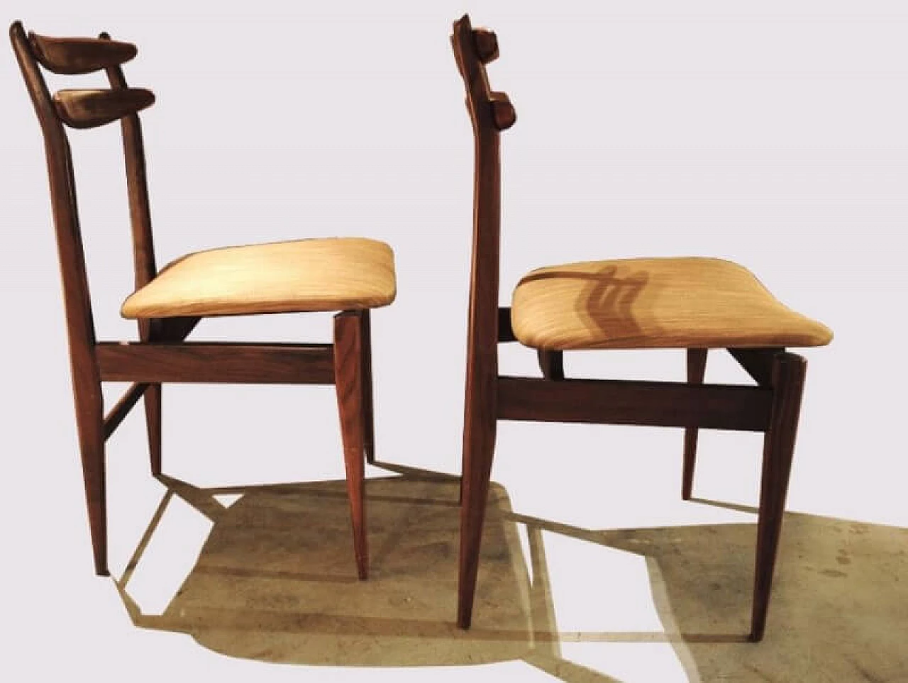 4 Sedie in legno e tessuto di AMMA Studio, anni '60 1216610