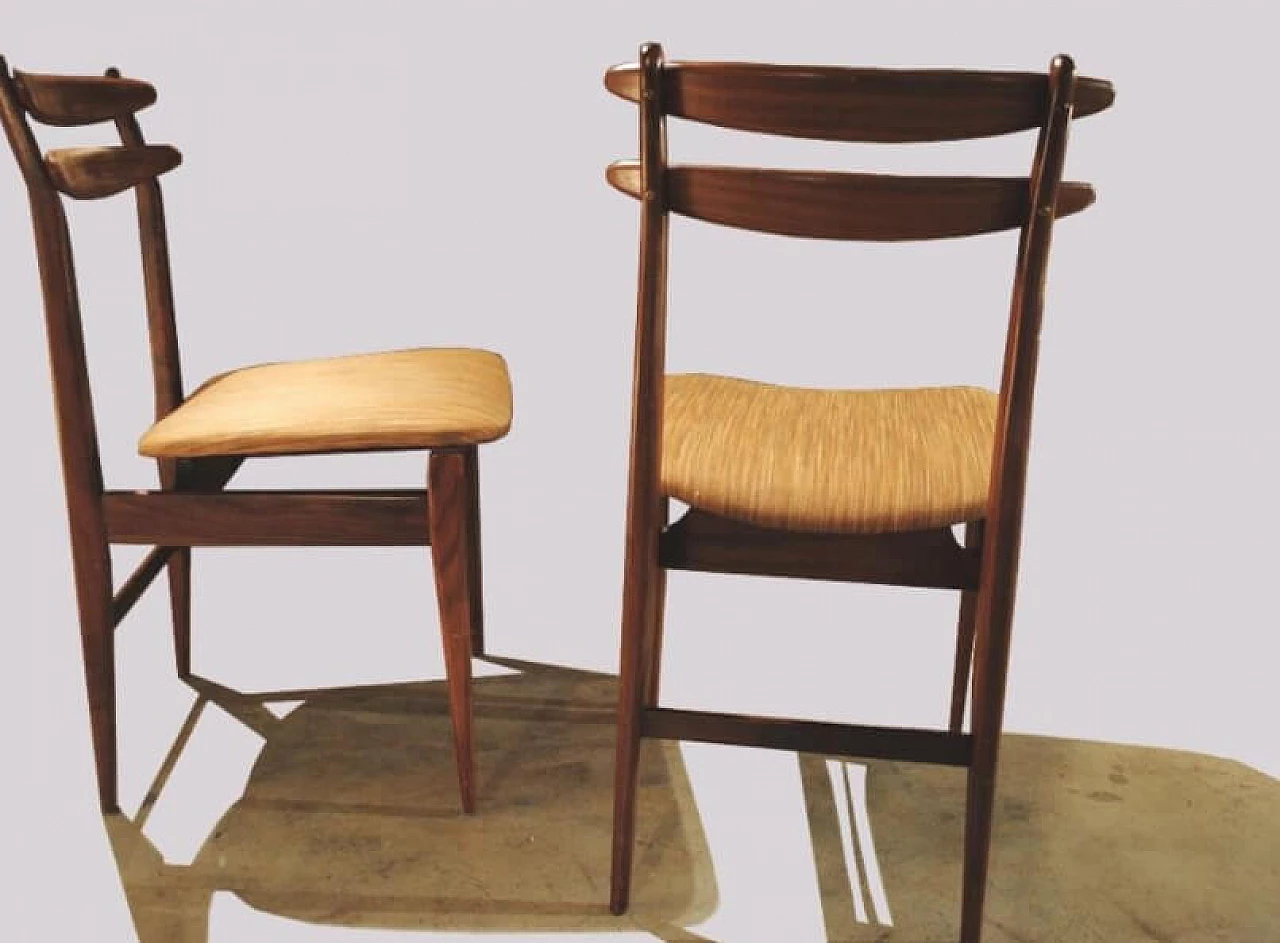 4 Sedie in legno e tessuto di AMMA Studio, anni '60 1216611