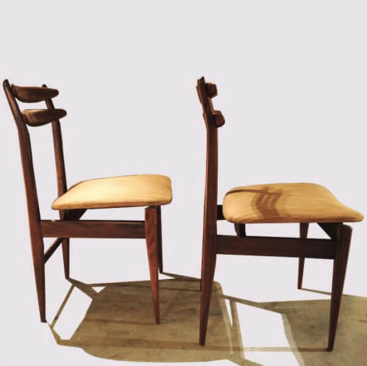 4 Sedie in legno e tessuto di AMMA Studio, anni '60 1216612