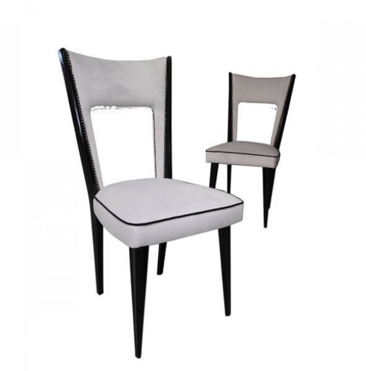 6 Chairs in wood and velvet by Pier Luigi Colli, 50s 1216627