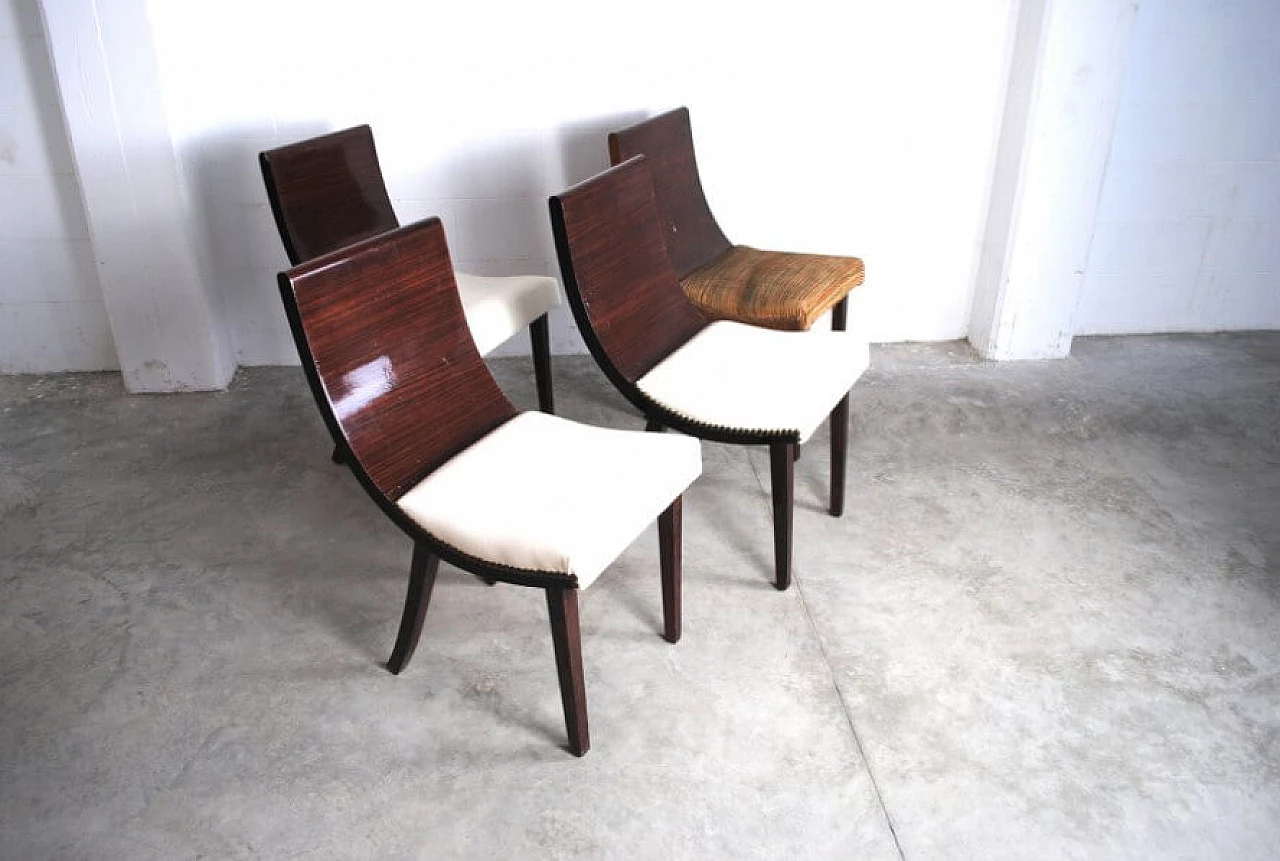 6 Art Deco chairs in bentwood and leather, 70s 1216666