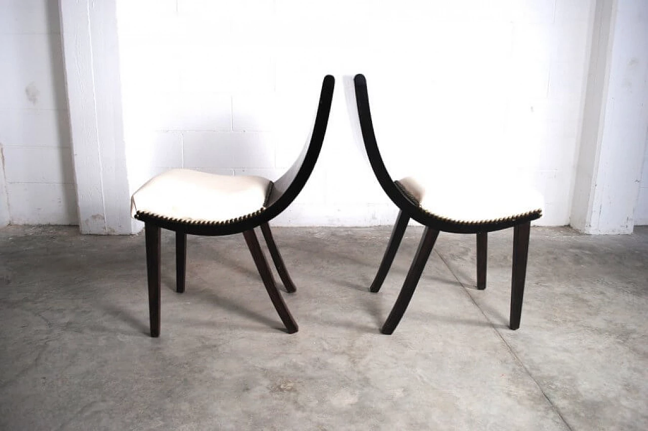 6 Art Deco chairs in bentwood and leather, 70s 1216667