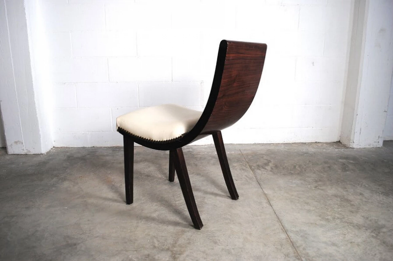 6 Art Deco chairs in bentwood and leather, 70s 1216669