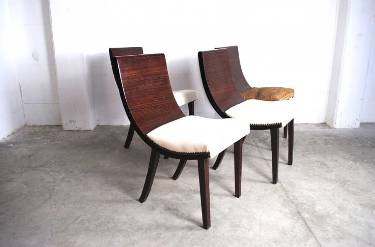 6 Art Deco chairs in bentwood and leather, 70s 1216673