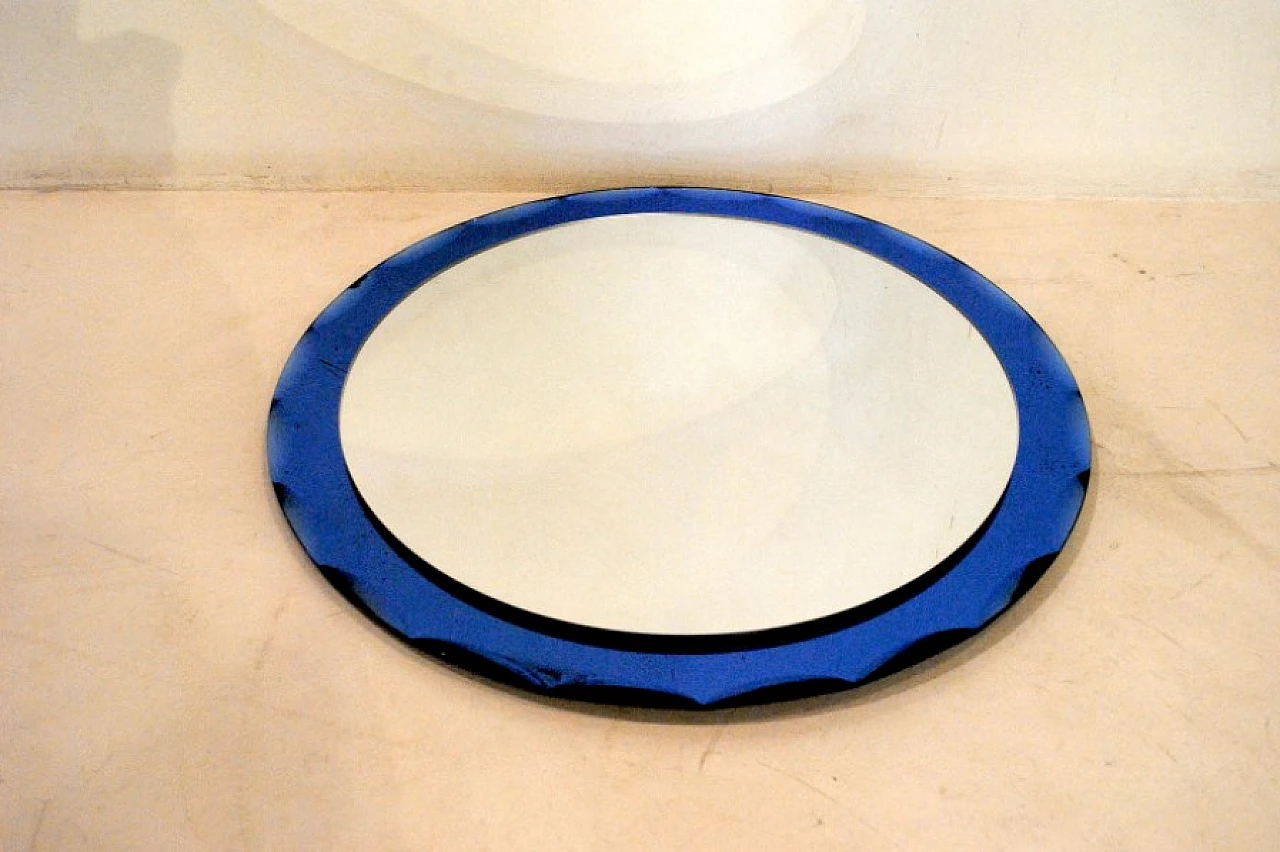 Specchio rotondo di Cristal Art, anni '50 1216685