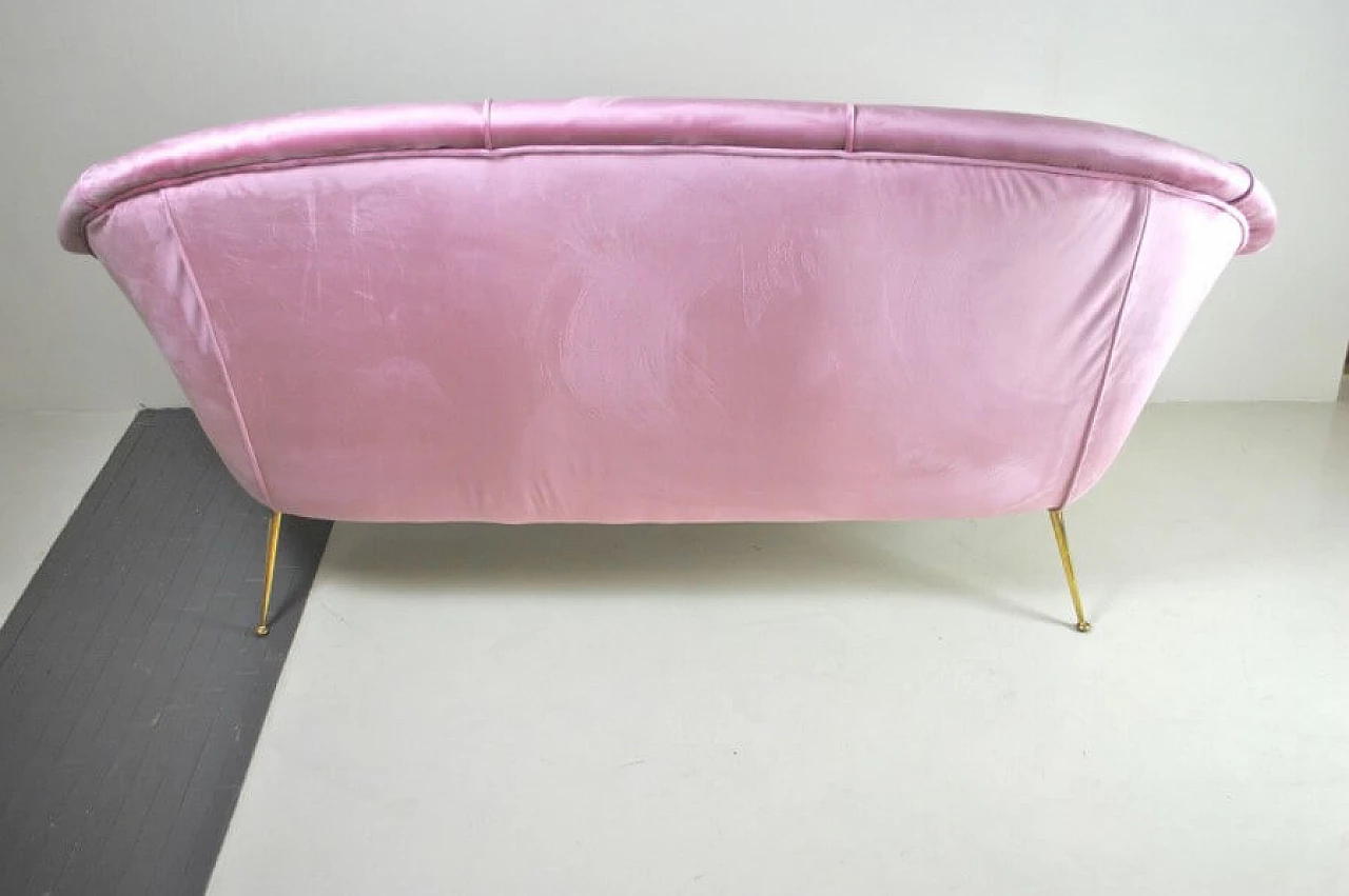 Pink velvet sofa by Guglielmo Veronesi, 1950s 1216701