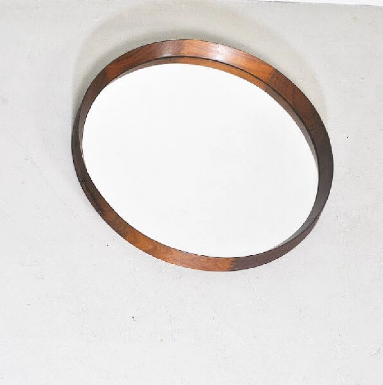 Specchio rotondo in legno, anni '60 1216788