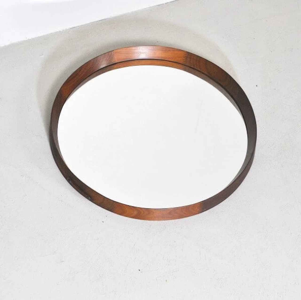 Specchio rotondo in legno, anni '60 1216789