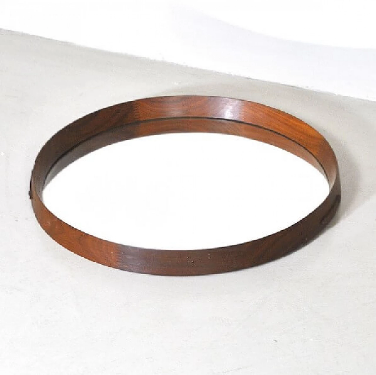 Specchio rotondo in legno, anni '60 1216791