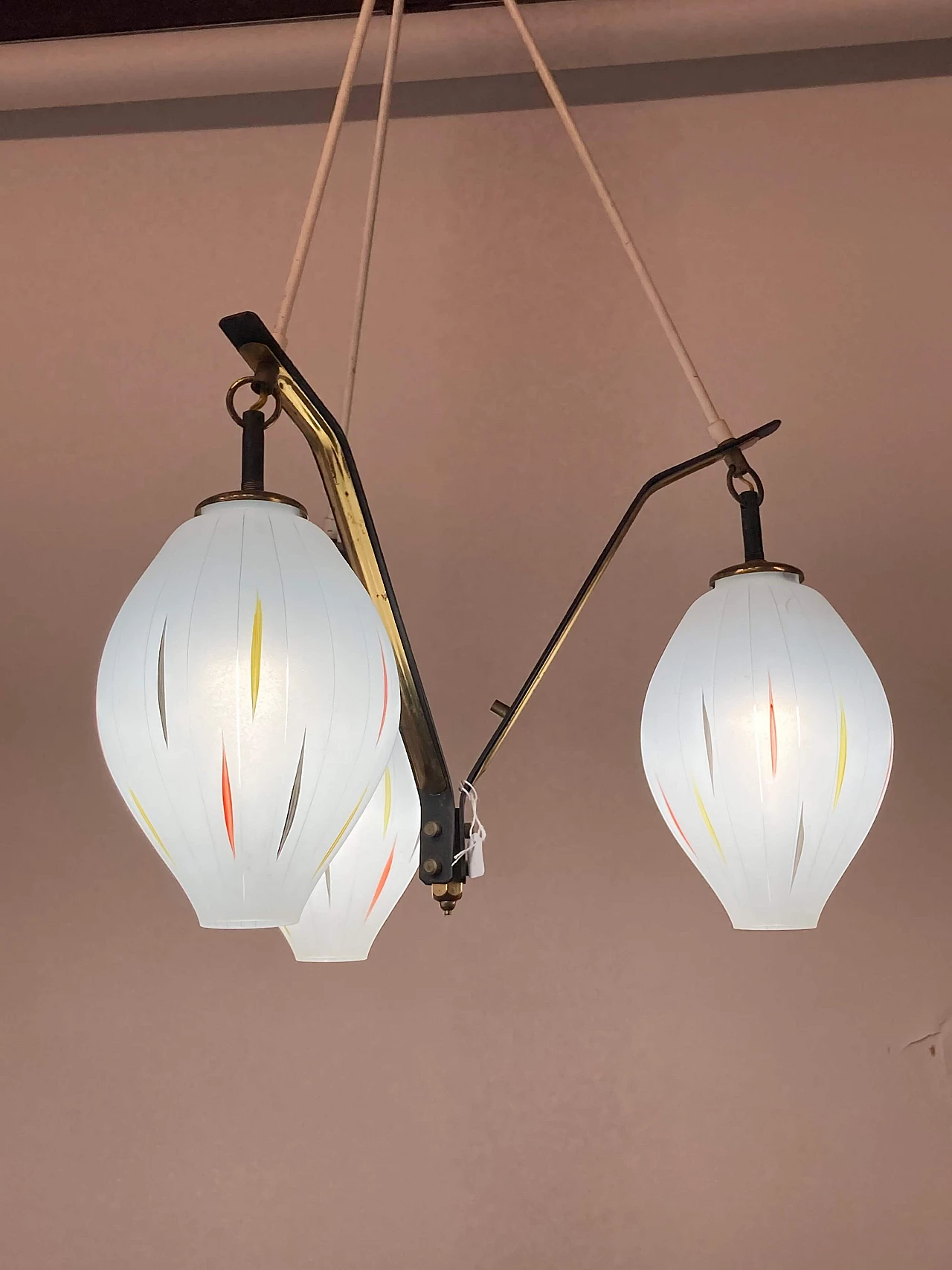 Lampadario a 3 luci, anni '50 1217010