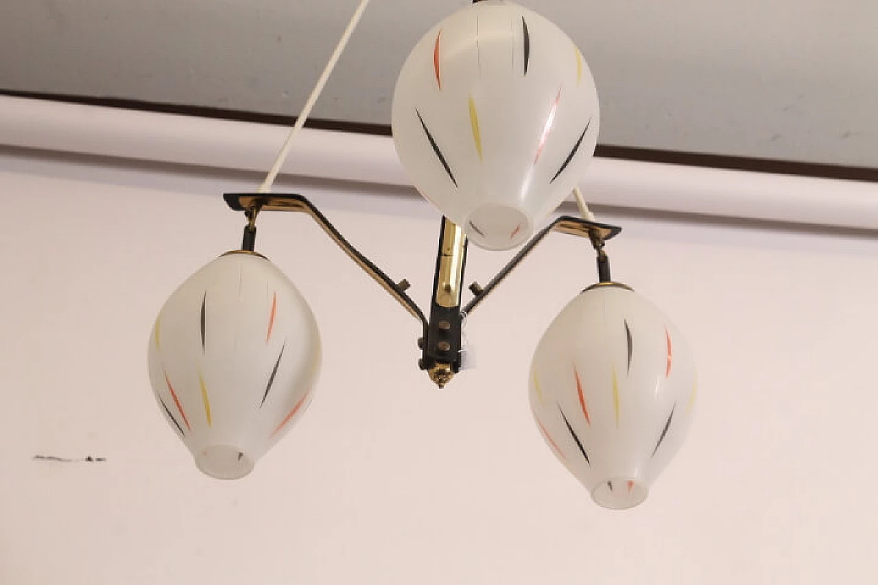 Lampadario a 3 luci, anni '50 1217015