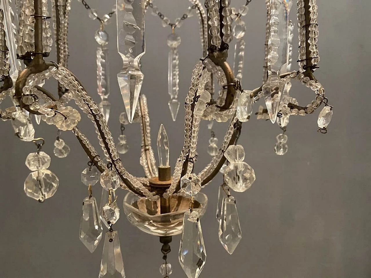 Crystal beaded chandelier, 50s 1217053