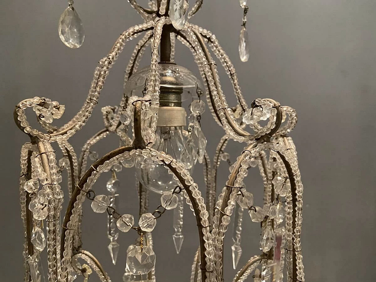 Crystal beaded chandelier, 50s 1217056