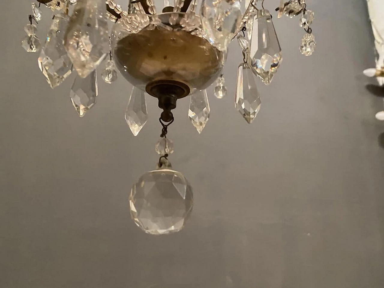 Crystal beaded chandelier, 50s 1217058
