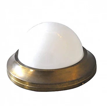 Wall lamp in brass and opaline glass in the style of Pier Luigi Caccia Dominioni, 60s