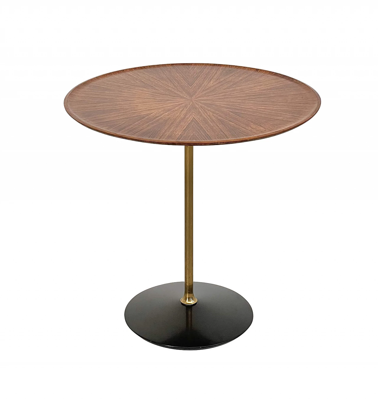 Coffee table in wood and brass with marble base by Osvaldo Borsani for Tecno, 50s 1217190