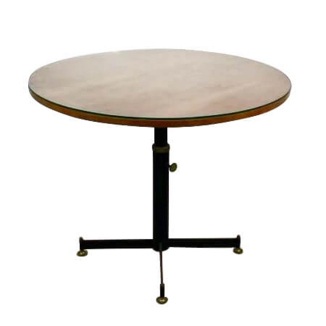 Dining table in wood, iron and brass by Osvaldo Borsani for Tecno, 50s 1217196