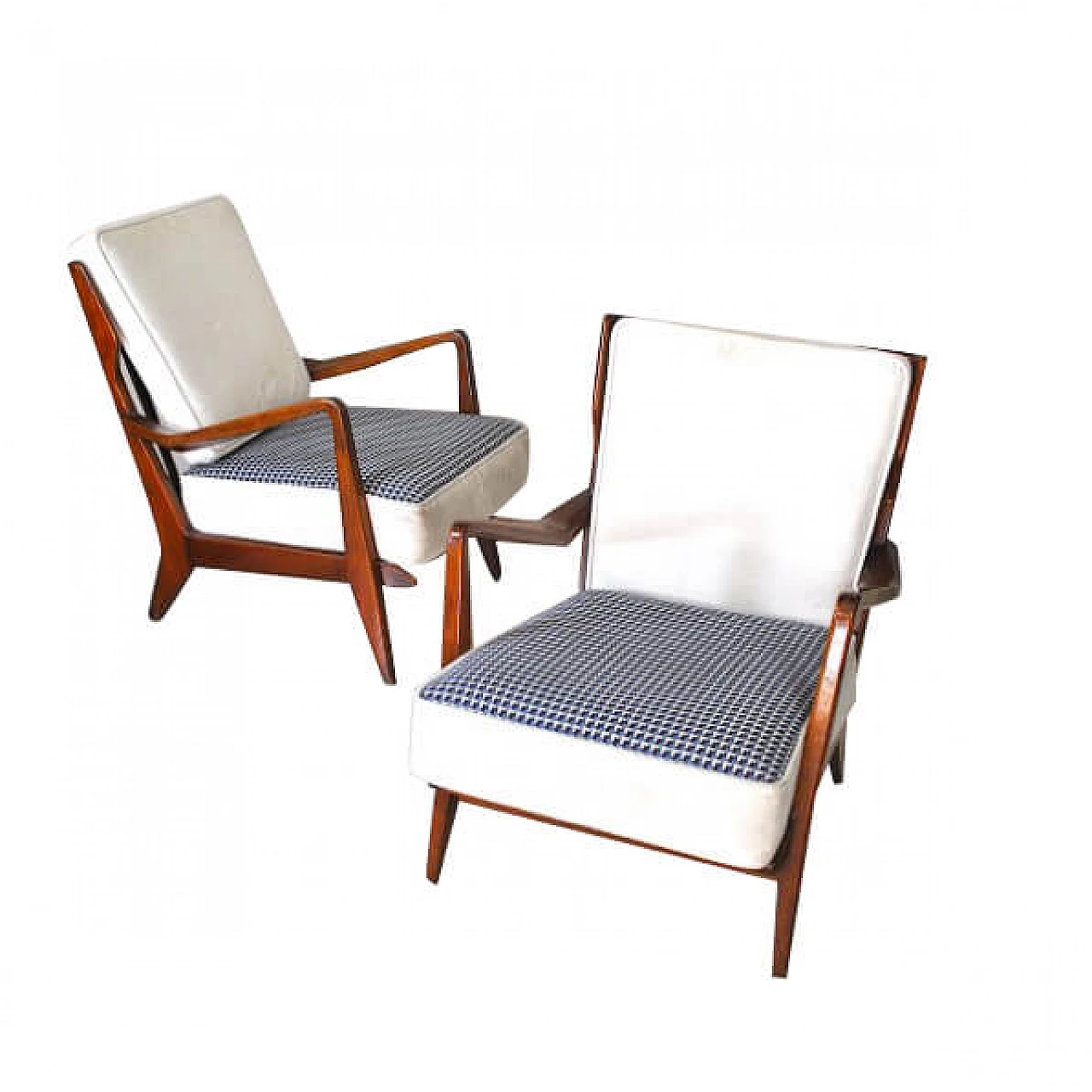 Pair of armchairs 516 in cherry wood by Gio Ponti, 60s 1217278
