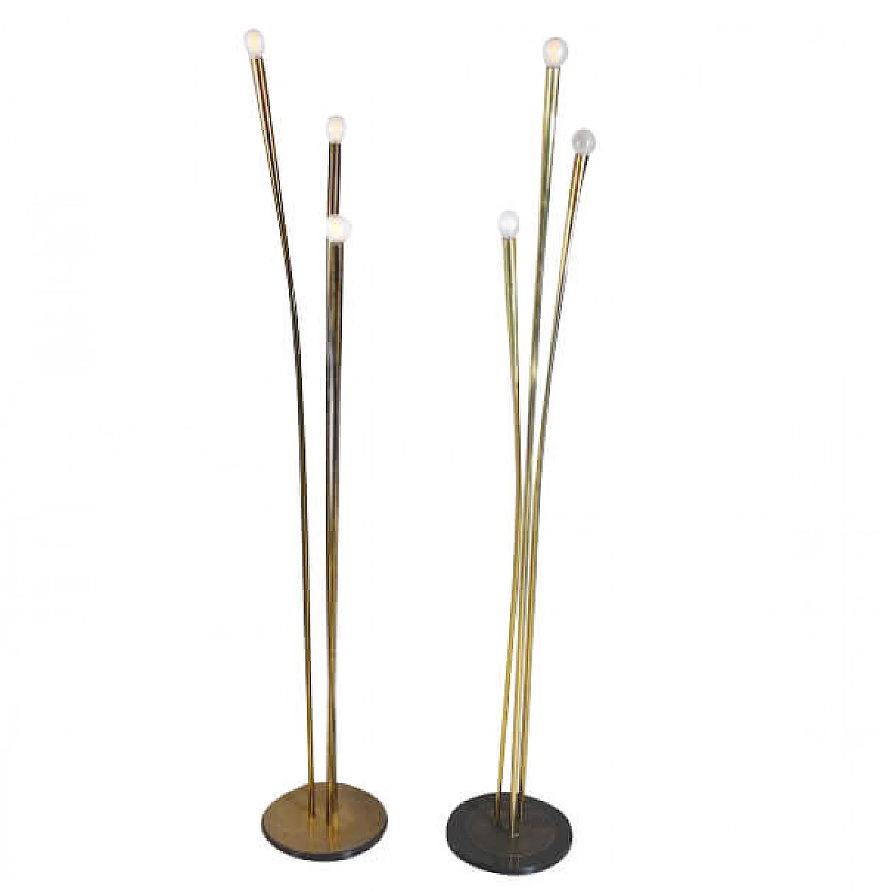 Pair of brass floor lamps by Oscar Torlasco, 50s 1217280