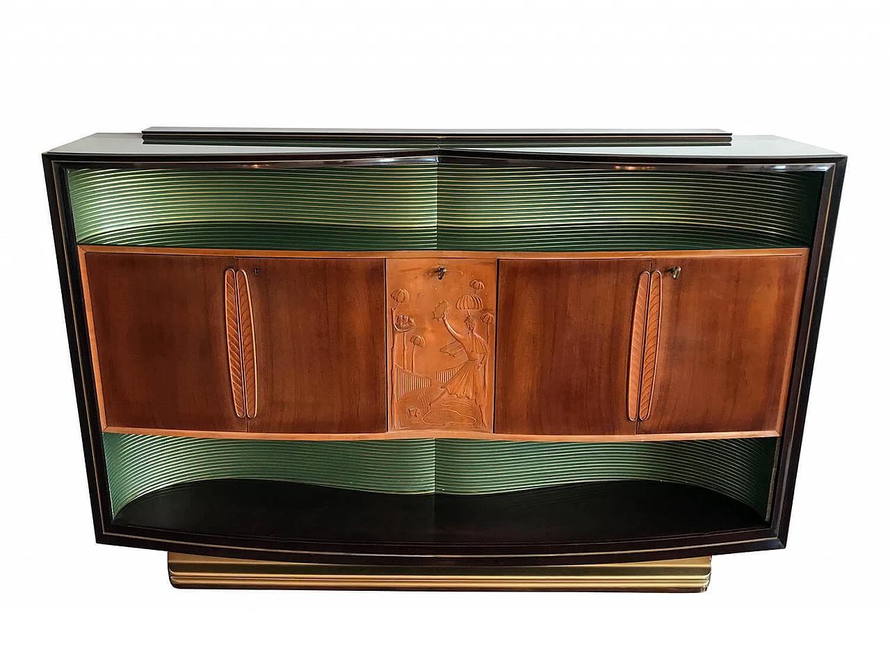 Walnut sideboard with relief sculptures by Vittorio Dassi, 1950s 1217427