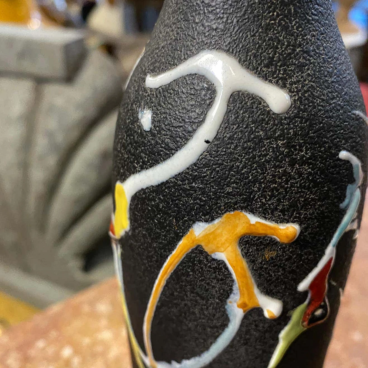 Coppia di vasi Modernisti in ceramica di Ce.As Albisola, anni '70 1217588