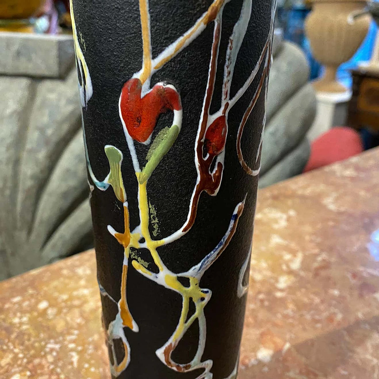 Coppia di vasi Modernisti in ceramica di Ce.As Albisola, anni '70 1217589