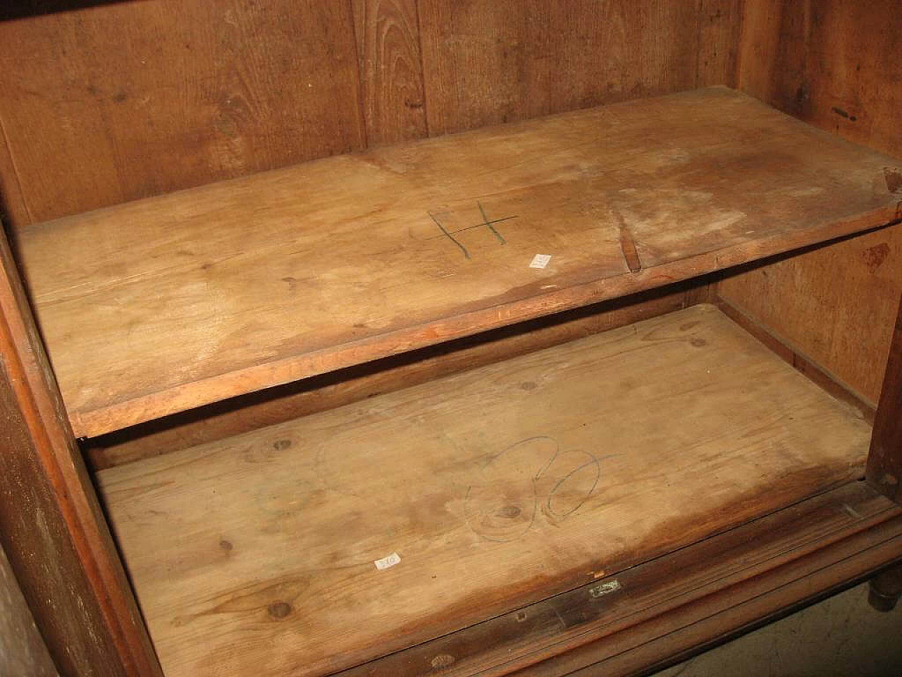 Solid walnut sideboard with glass top, early 20th century 1217701