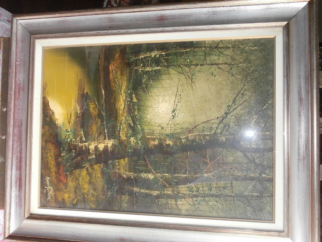 Canvas by Nunzio Fontana, Reflections in the woods, 1970s 1217708