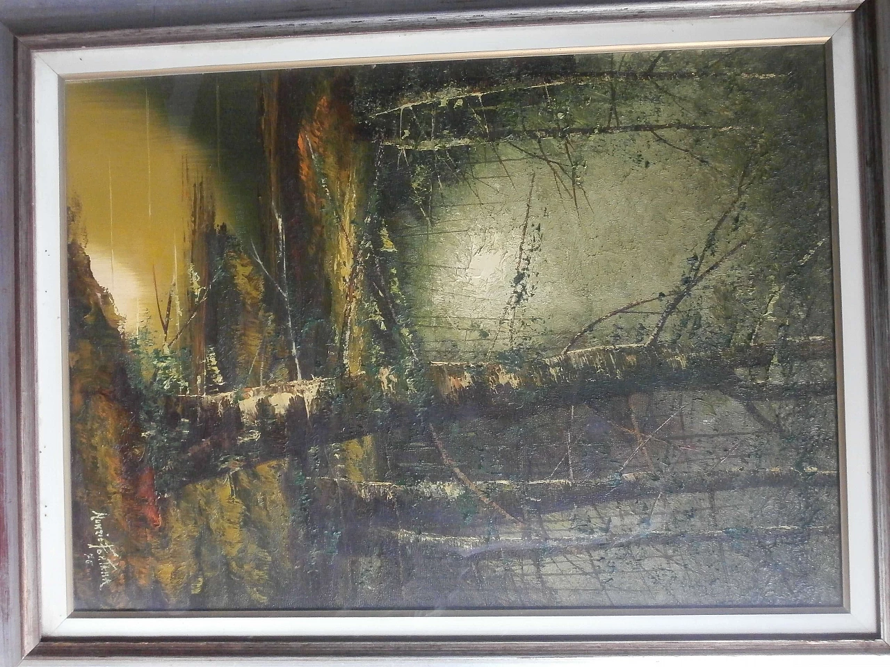 Canvas by Nunzio Fontana, Reflections in the woods, 1970s 1217710