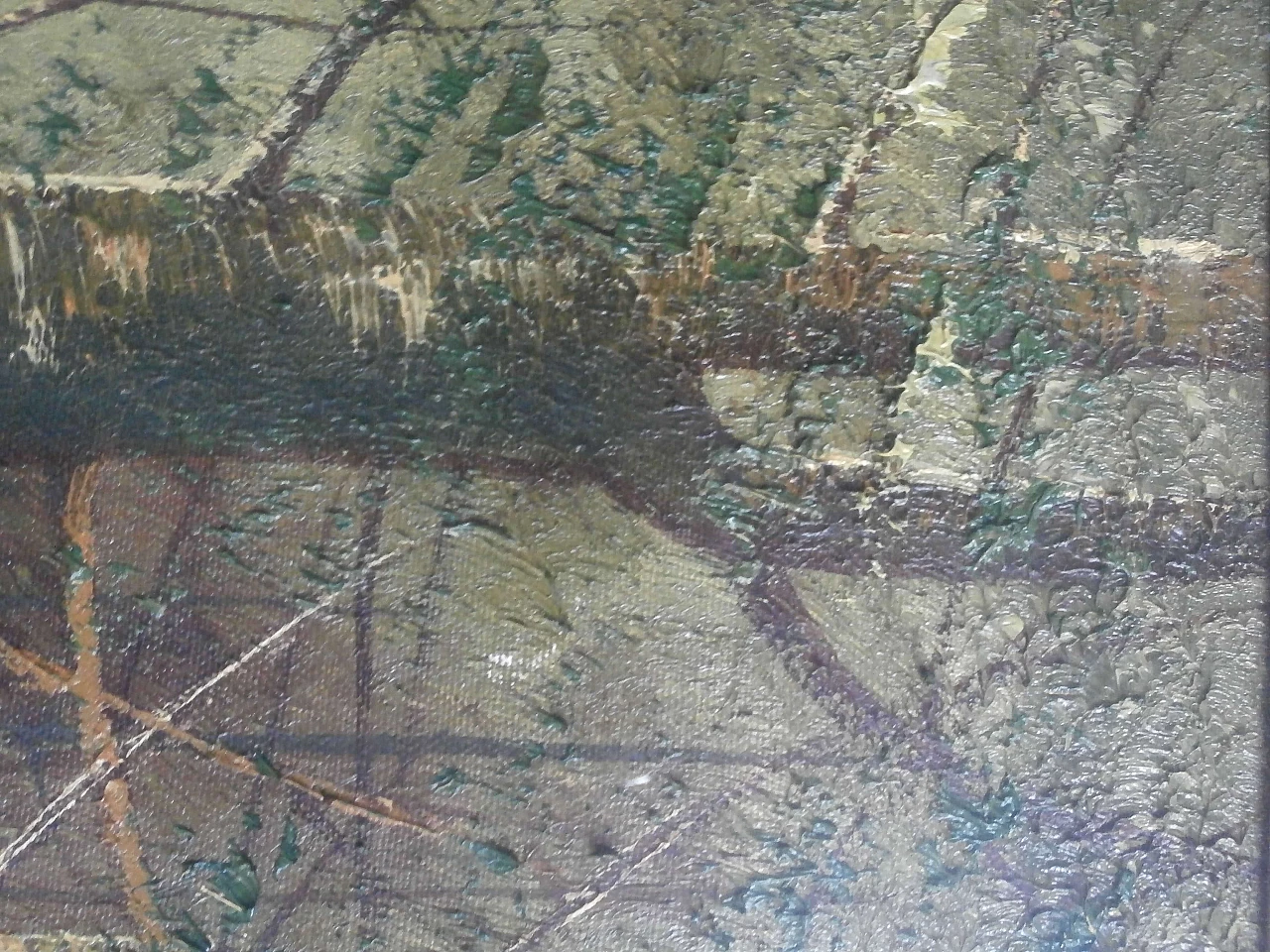 Canvas by Nunzio Fontana, Reflections in the woods, 1970s 1217716