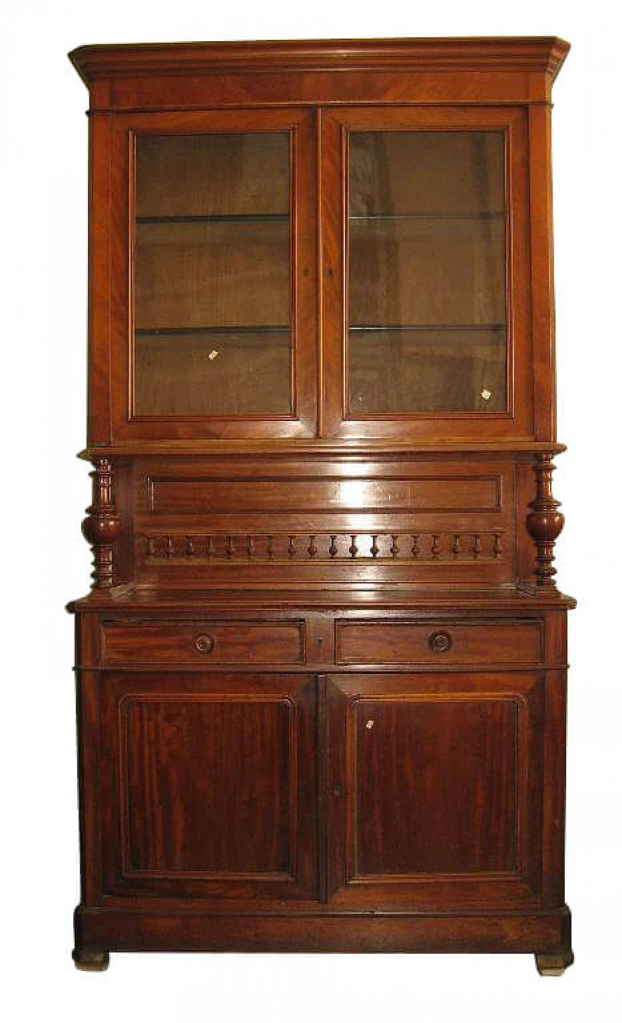 Two-body sideboard in mahogany and glass, 10s 1217754