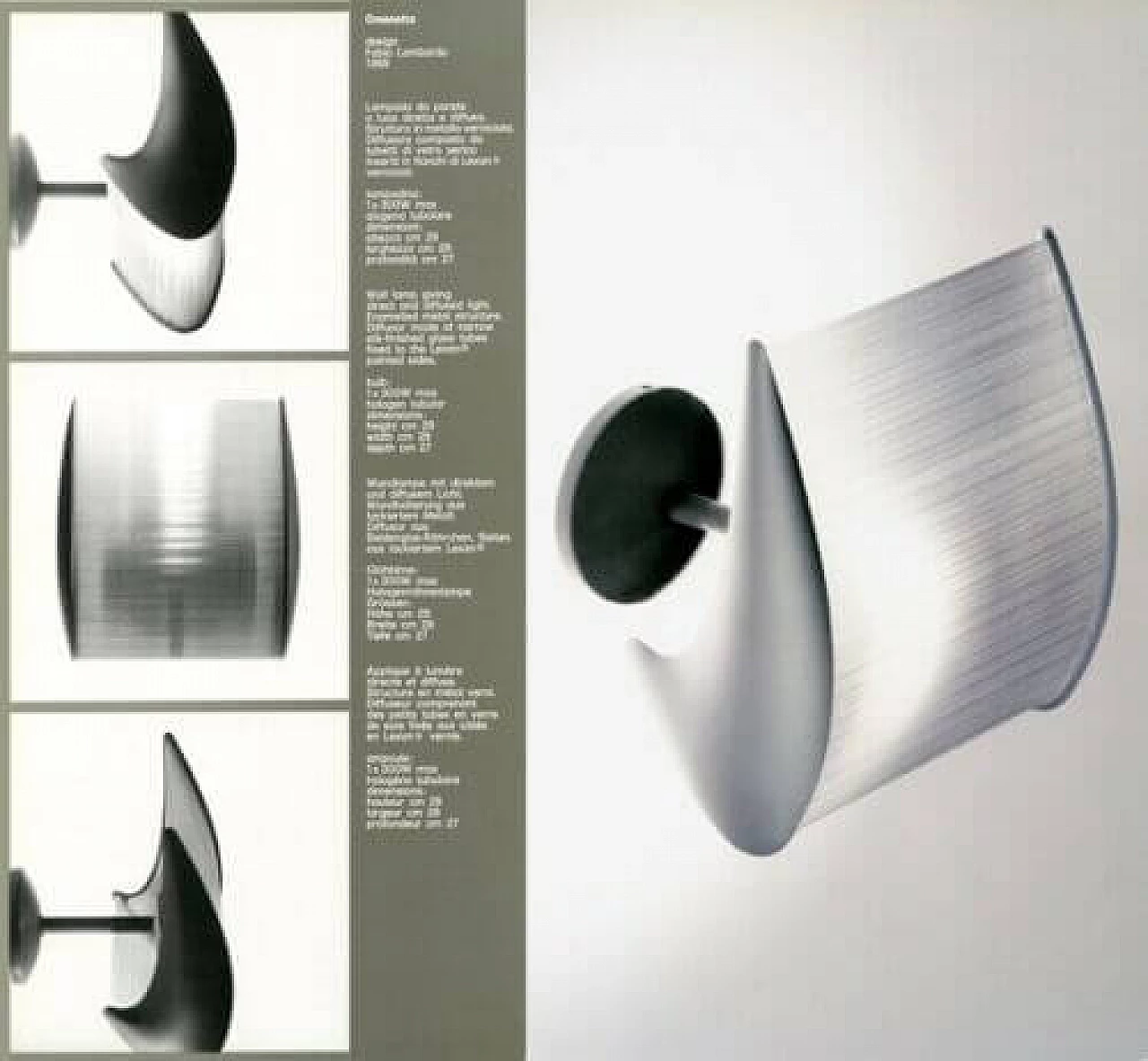 Applique Omenetta in vetro soffiato e metallo di Flos, anni '70 1217773