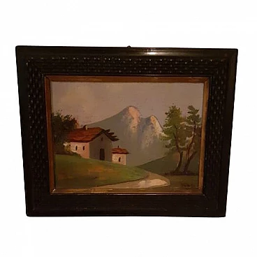 Oil on panel by Carlo Prada, Landscape, early 20th century