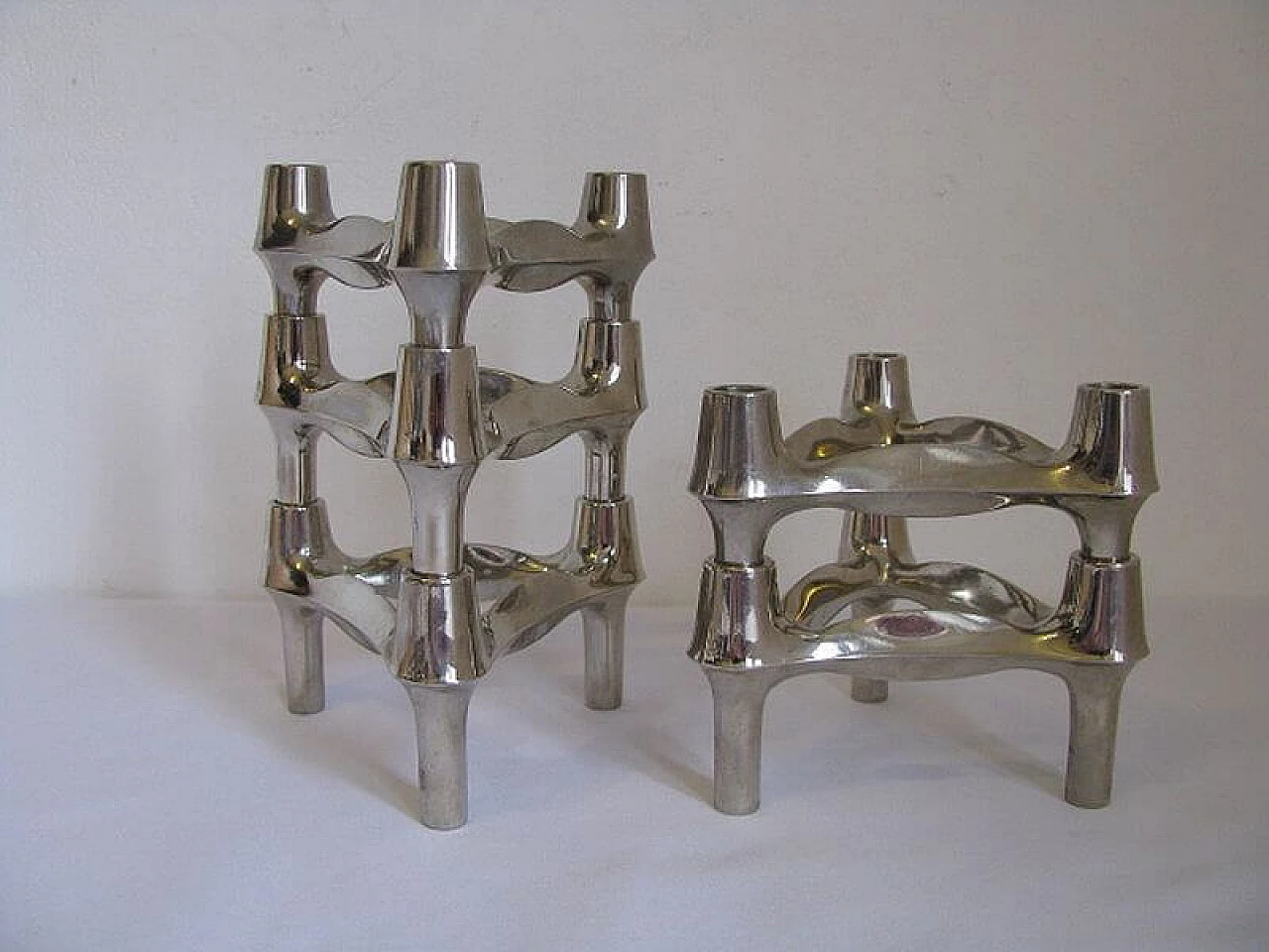 5 modular candleholders by Fritz Nagel and Ceasar Stoffi for BMF, 70s 1217903