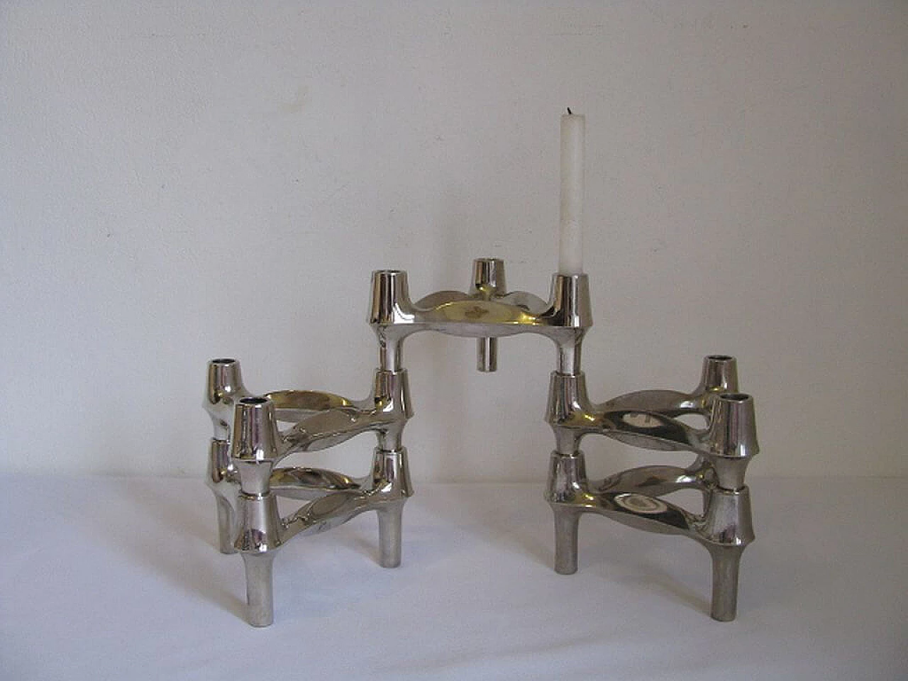 5 modular candleholders by Fritz Nagel and Ceasar Stoffi for BMF, 70s 1217905