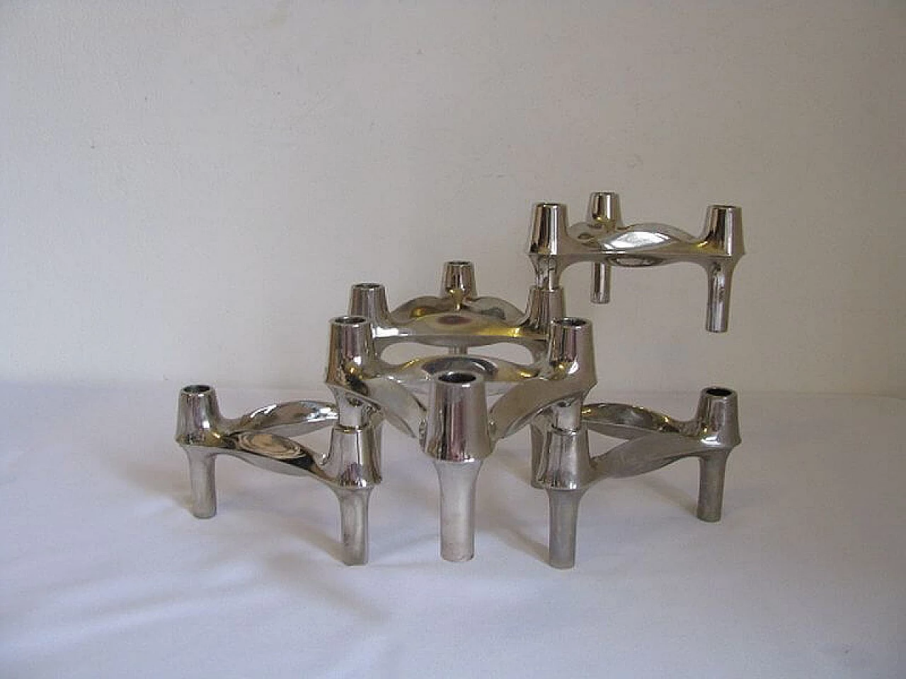 5 modular candleholders by Fritz Nagel and Ceasar Stoffi for BMF, 70s 1217906
