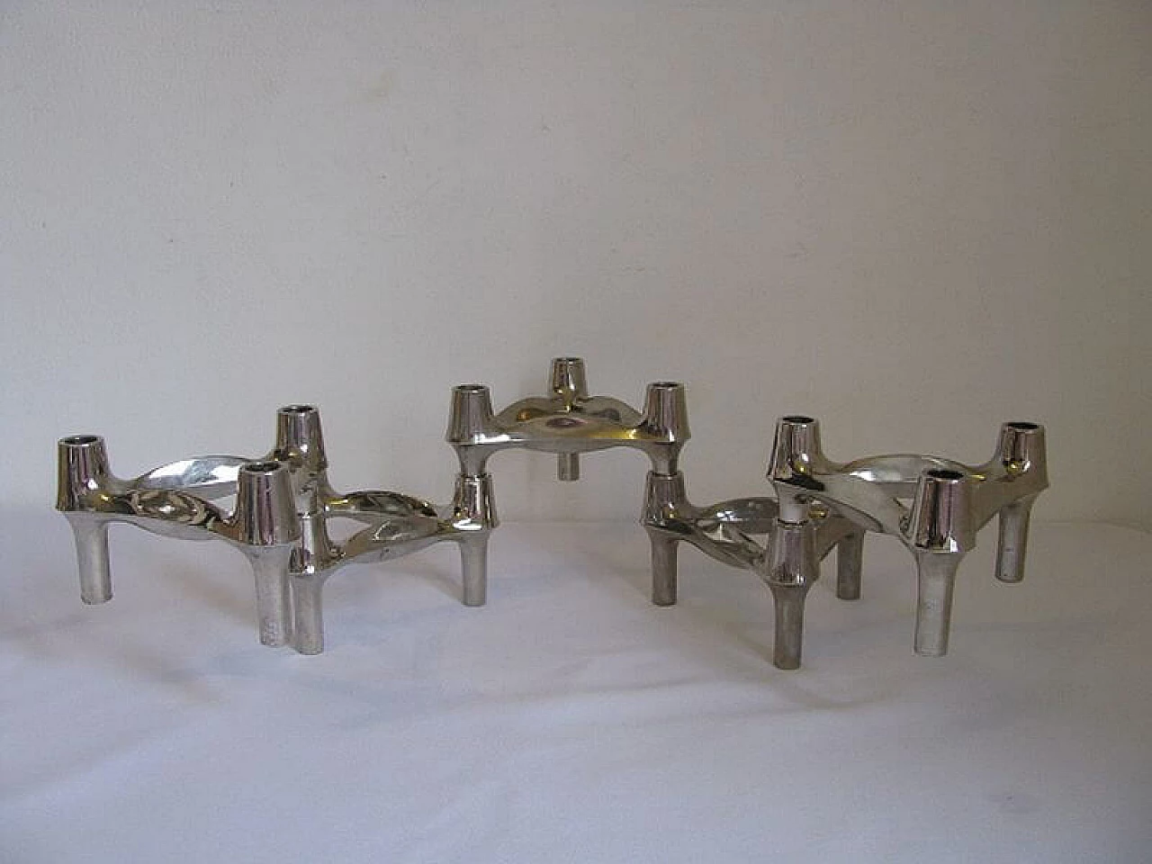 5 modular candleholders by Fritz Nagel and Ceasar Stoffi for BMF, 70s 1217907