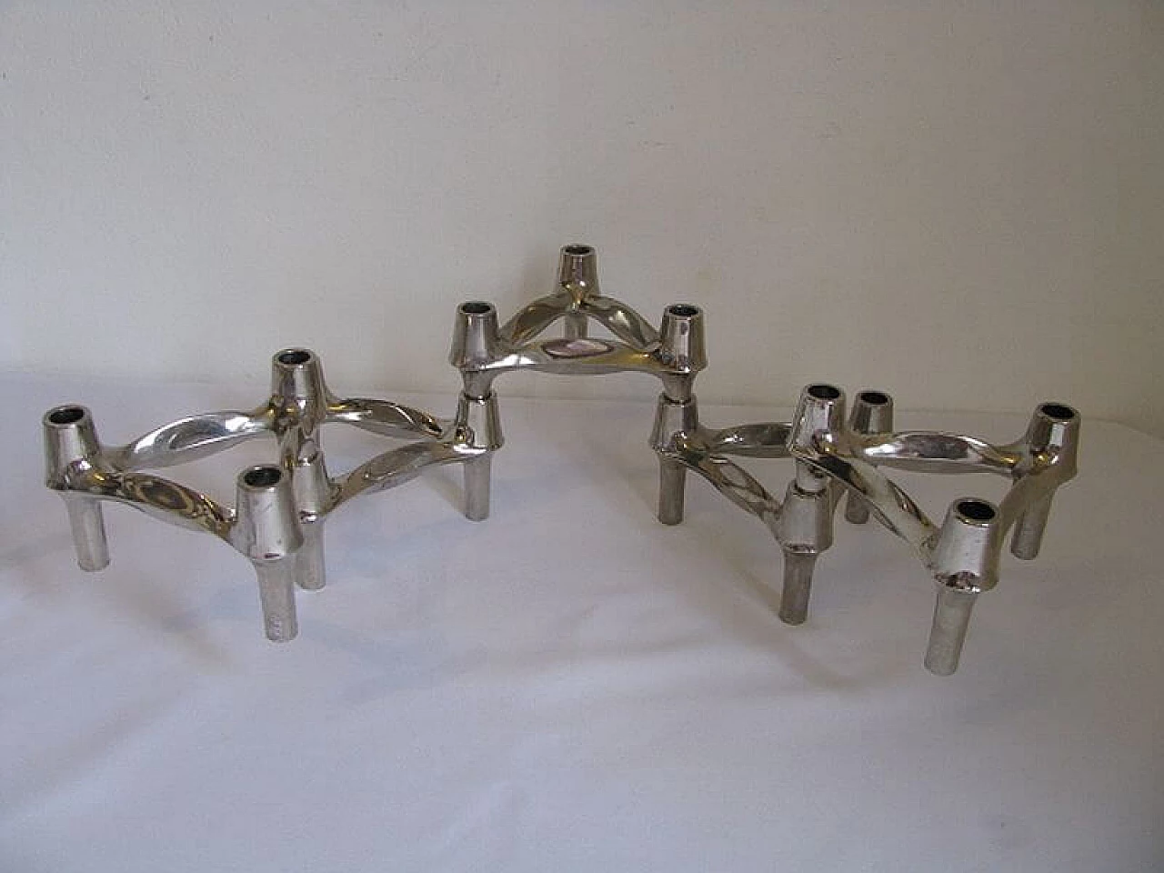 5 modular candleholders by Fritz Nagel and Ceasar Stoffi for BMF, 70s 1217908