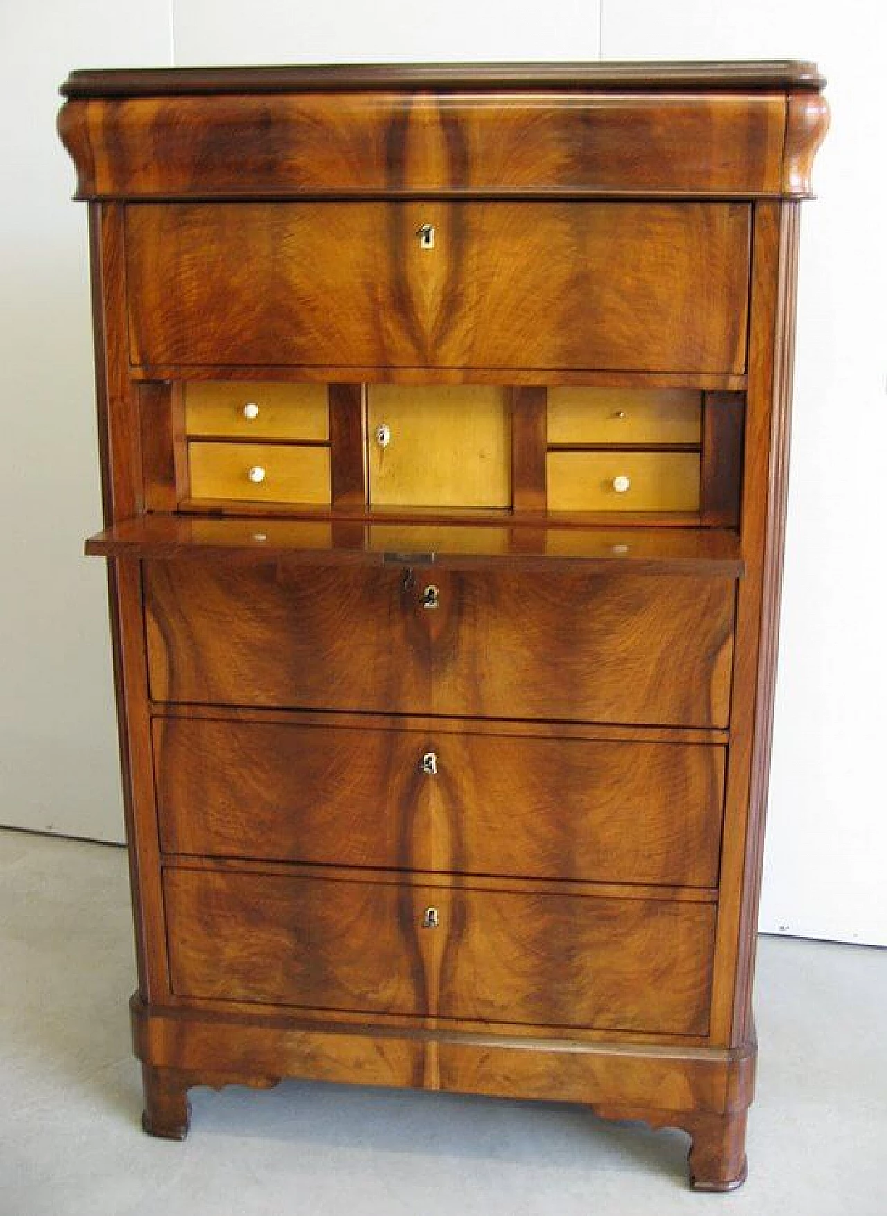 Secretaire in mogano biondo, '800 1218110