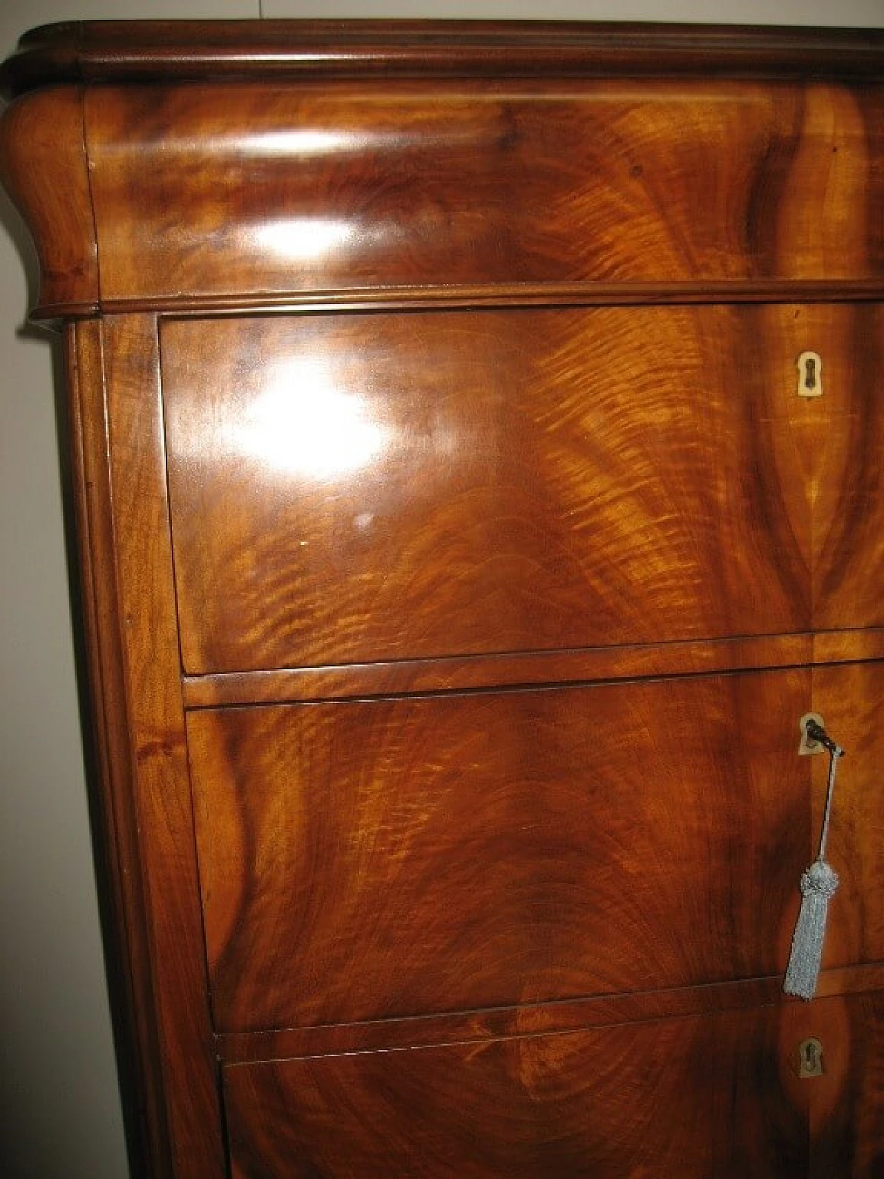 Secretaire in mogano biondo, '800 1218115