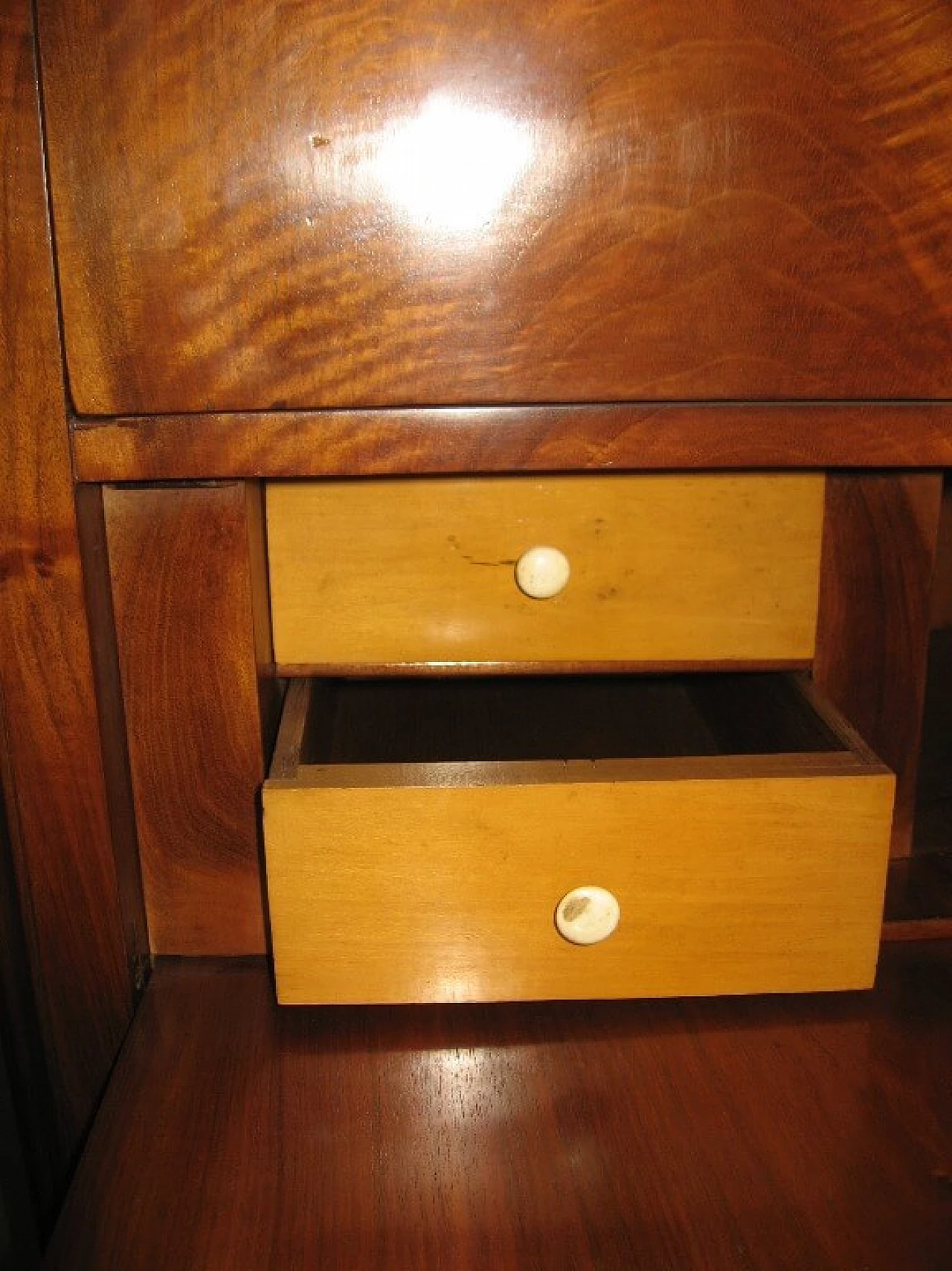 Secretaire in mogano biondo, '800 1218117